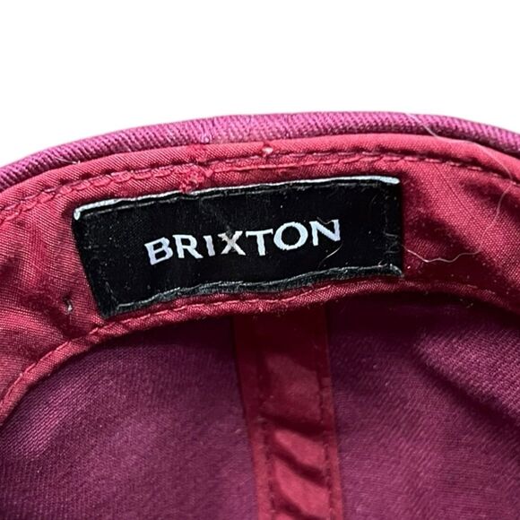 Brixton Originals Supplies Skateboarding Burgundy Red SnapBack Baseball Cap Hat - Picture 8 of 9